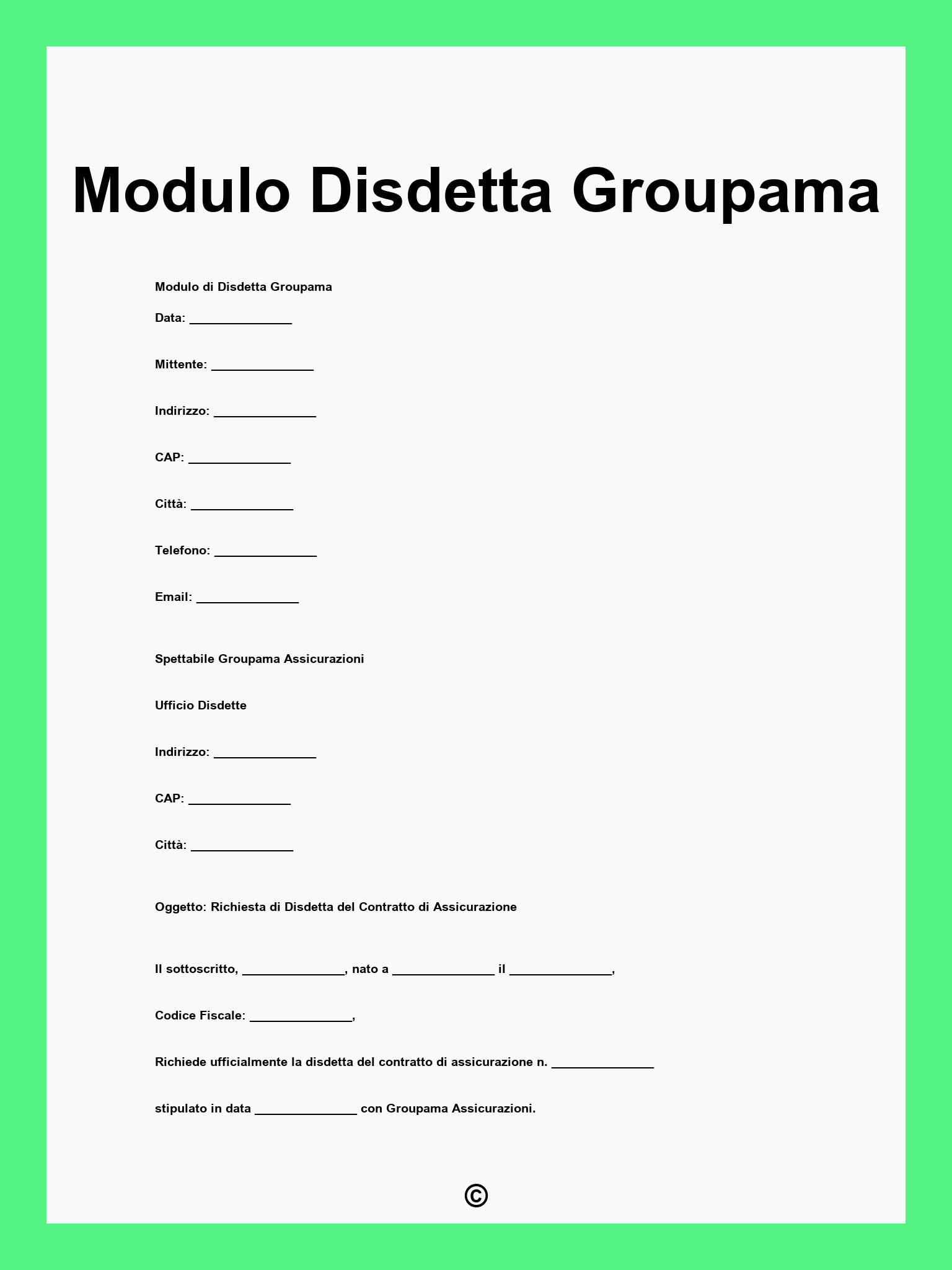 Modulo Disdetta Groupama